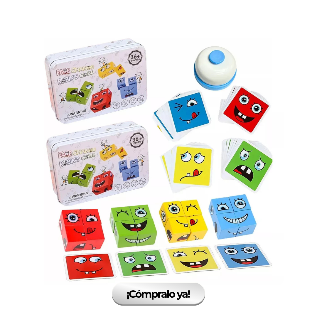 Rompecabezas de Cubos Emojis Tipo Montessori