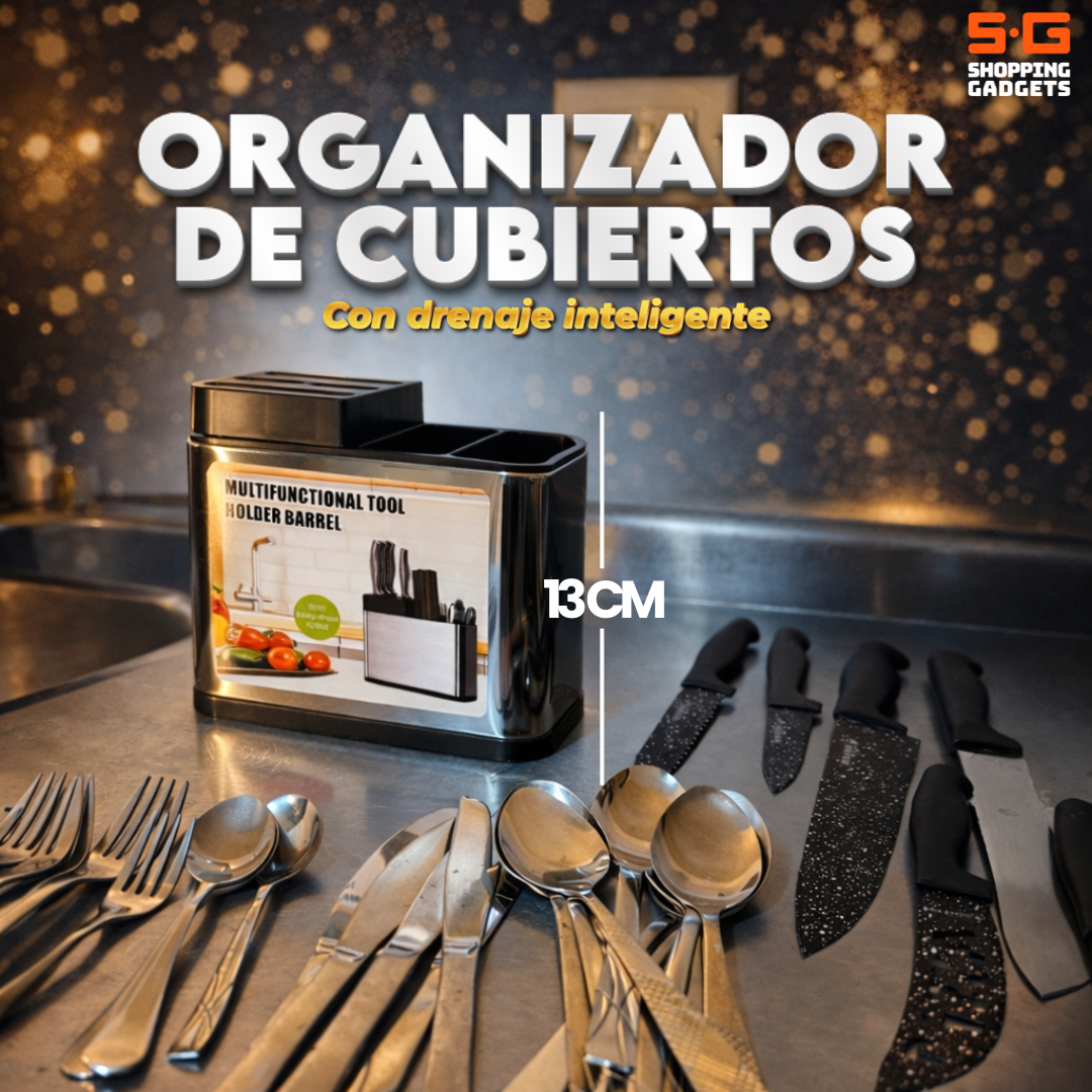 Organizador de Cubiertos con Drenaje Inteligente
