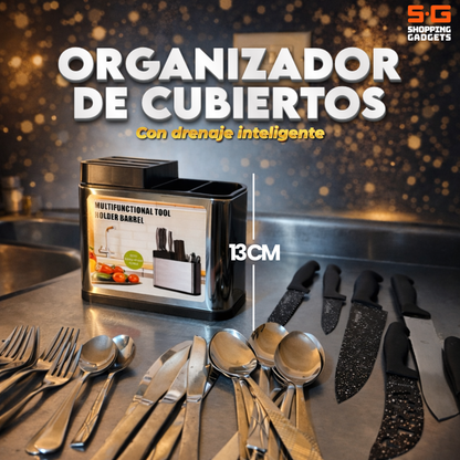 Organizador de Cubiertos con Drenaje Inteligente