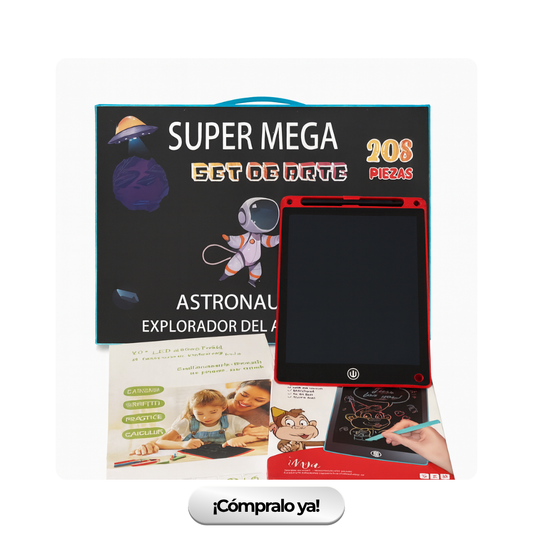 🎨 Combo Creativo Set de Arte 208 piezas + Tableta LCD 10 Pulgadas 🎁