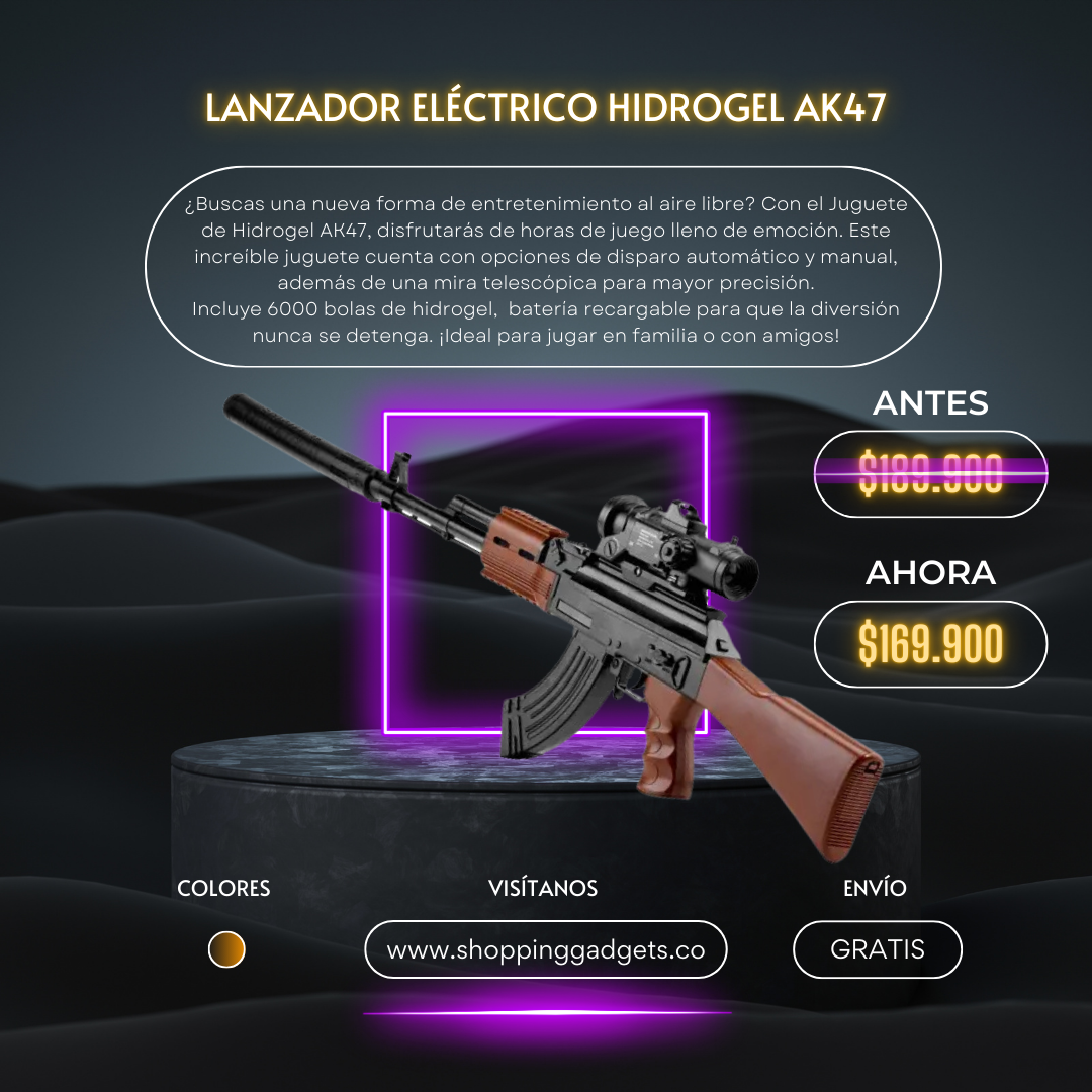 🔥 Lanzador Hidrogel AK47 - ¡Diversión y acción garantizada! 🔥